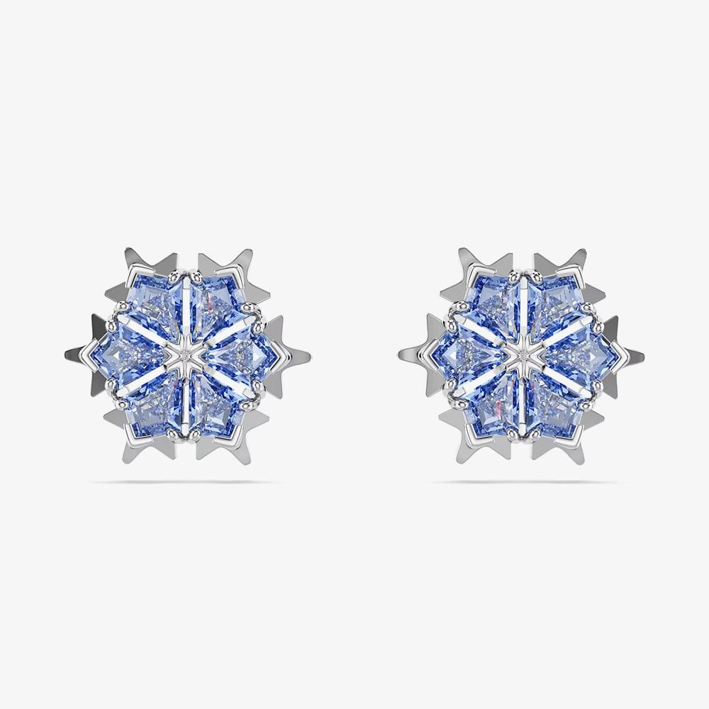 Swarovski 5734242 Magic Rhodium Blue Zirconia Snowflake Earrings