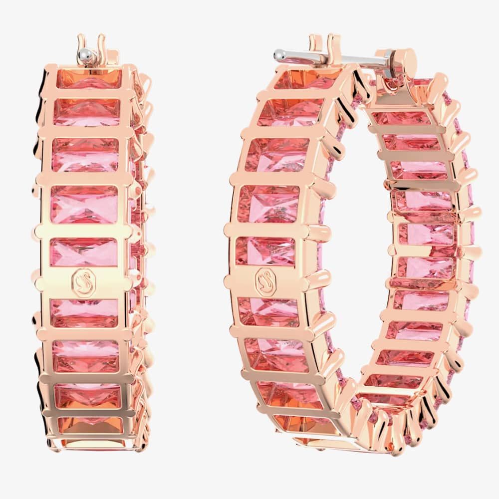 Swarovski 5657726 Matrix Rose Gold Plated Hoop Earrings - thbaker.co.uk