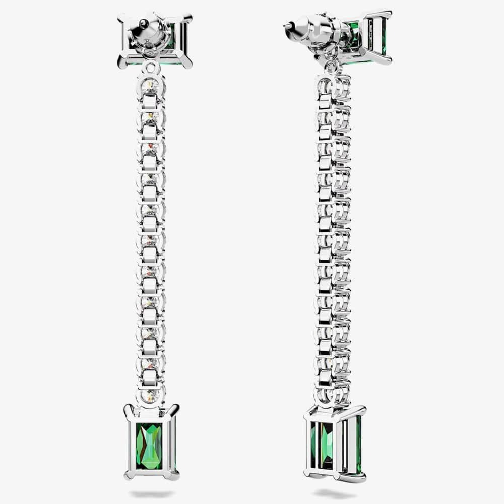 Swarovski 5665786 Matrix Green Mixed Cut Dropper Earrings - thbaker.co.uk