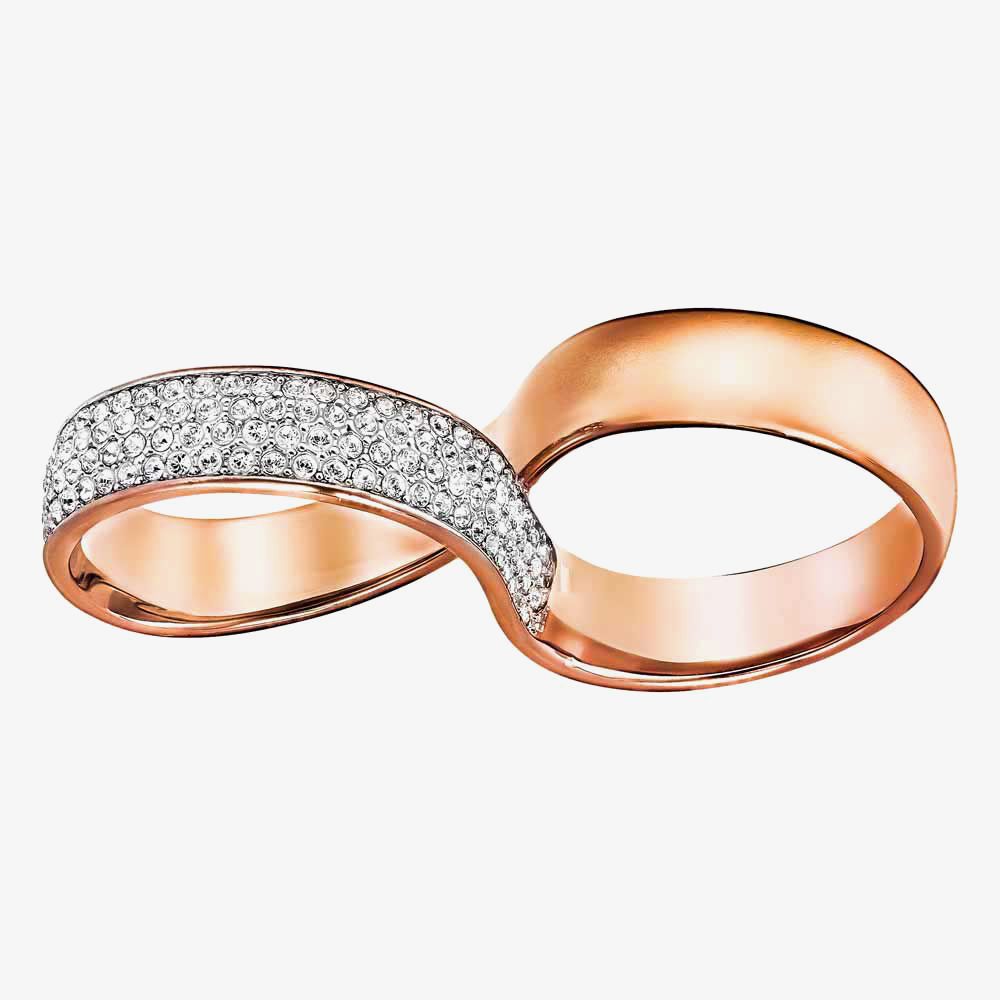 Vittore ring, Round cut, White, Rose gold-tone finish | Swarovski