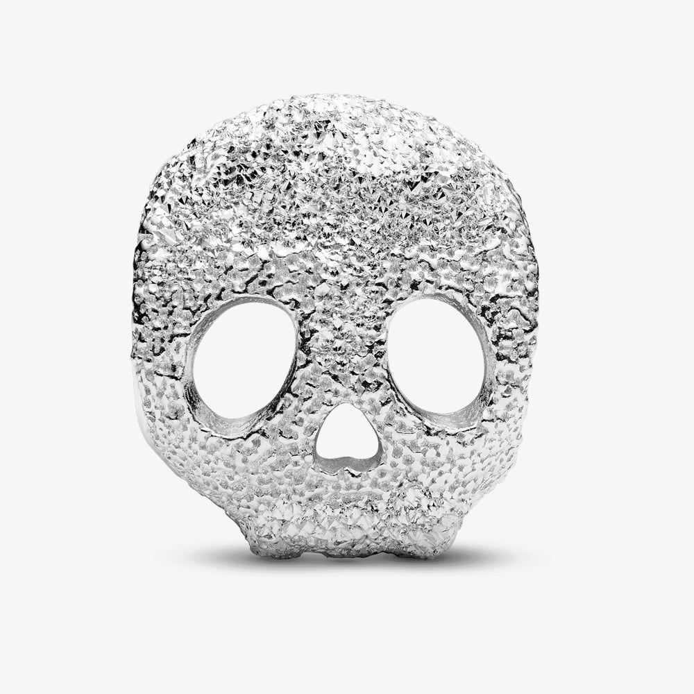 PANDORA 794040C00 Sterling Silver Textured Skull Charm - thbaker.co.uk