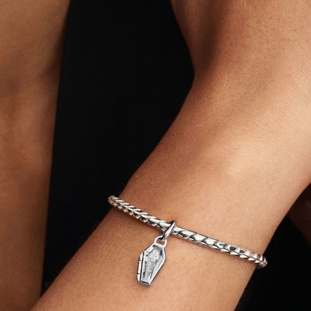 PANDORA 794058C01 Sterling Silver Glow In The Dark Coffin Skeleton ...