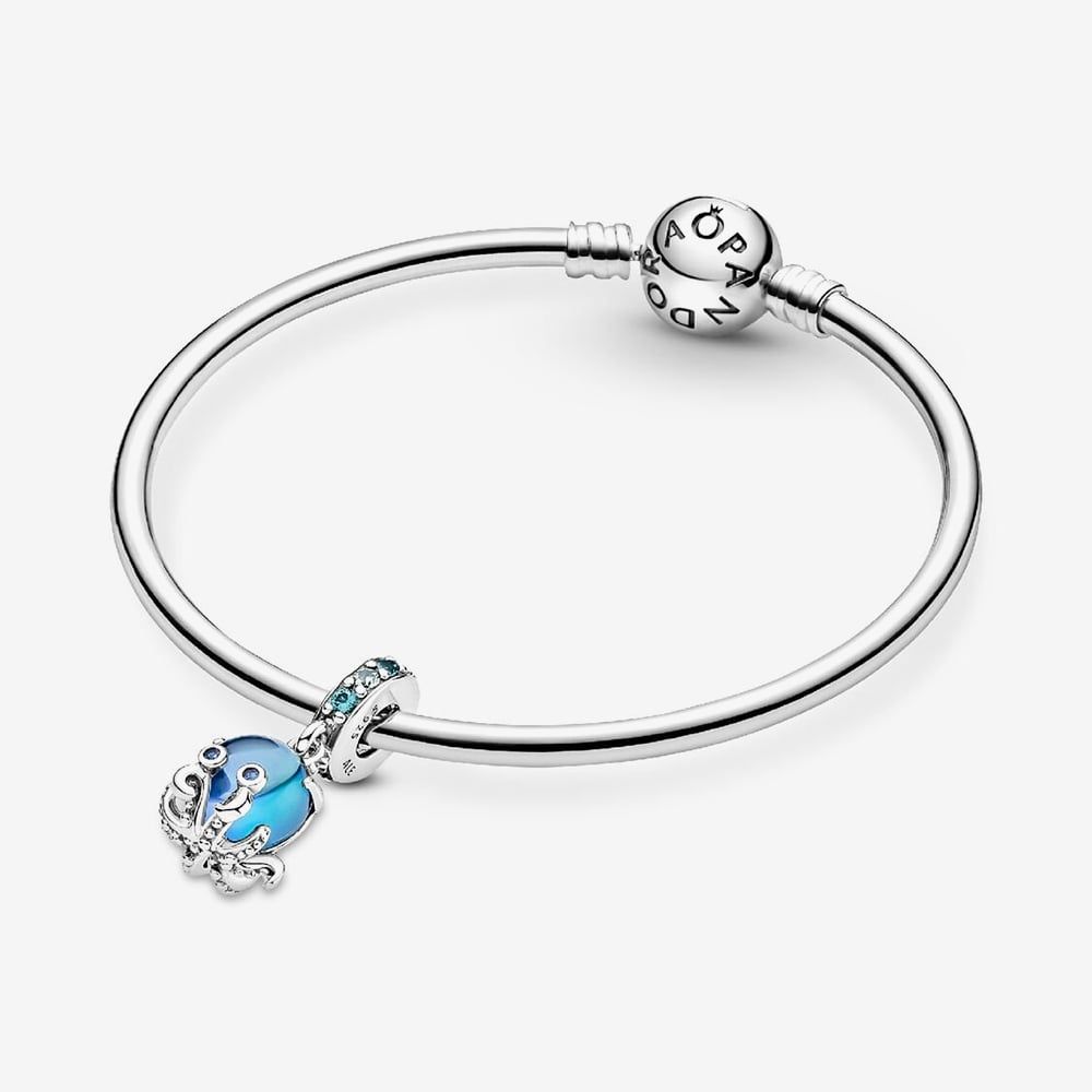 PANDORA 791694C01 Sterling Silver Murano Glass Cute Octopus Dangle ...