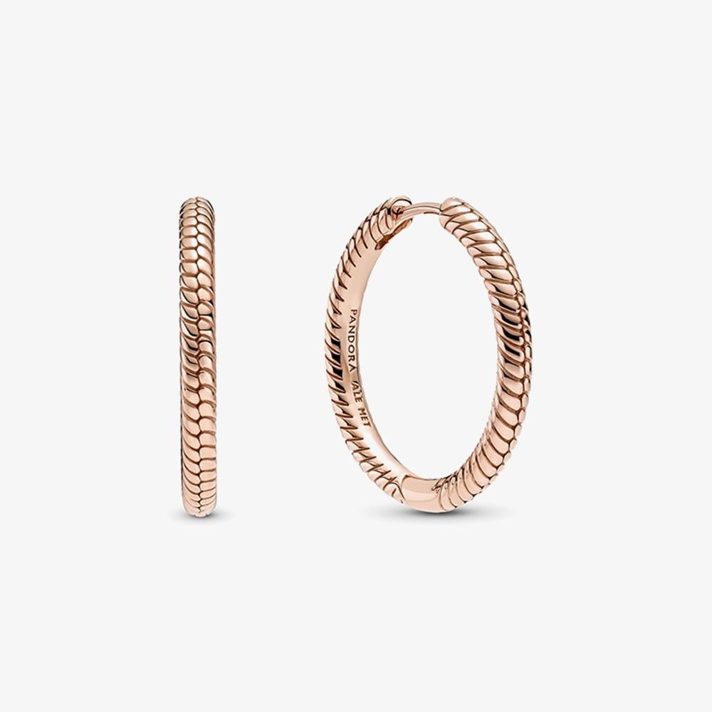 PANDORA 289532C00 14ct Rose Gold Plated Charm Hoop Earrings - thbaker.co.uk