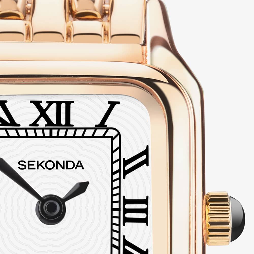 Sekonda Monica Dameshorloge, 20 mm, kwartshorloge in wit met Romeinse cijfers, analoog display en legering bandje, Zilver