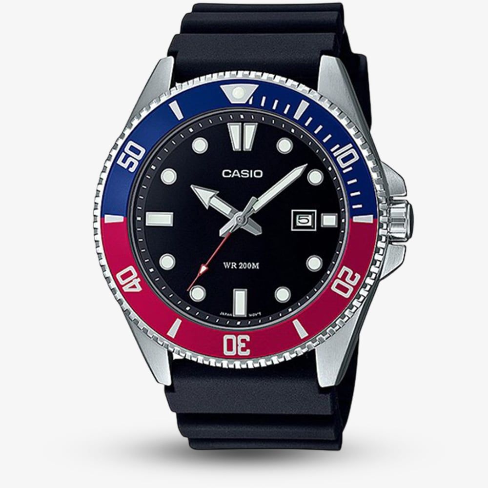 Casio MDV-107-1A3VEF Mens Diver Two Colour Rubber Strap Watch