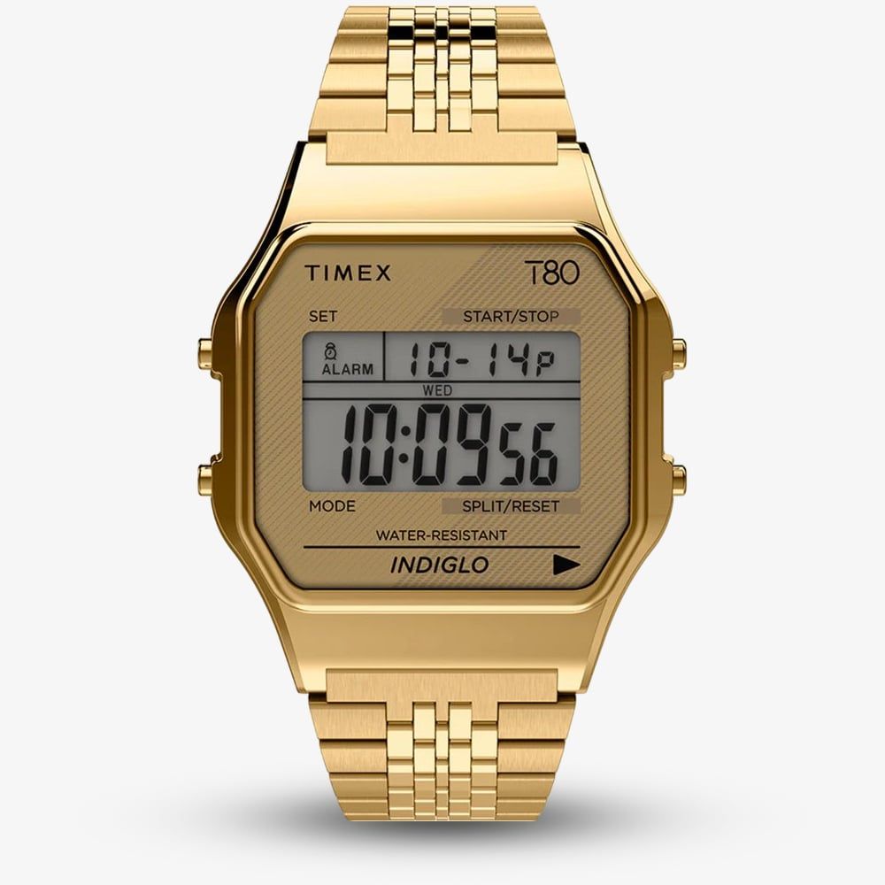 Timex T80 TW2R79200 Gold Digital Watch