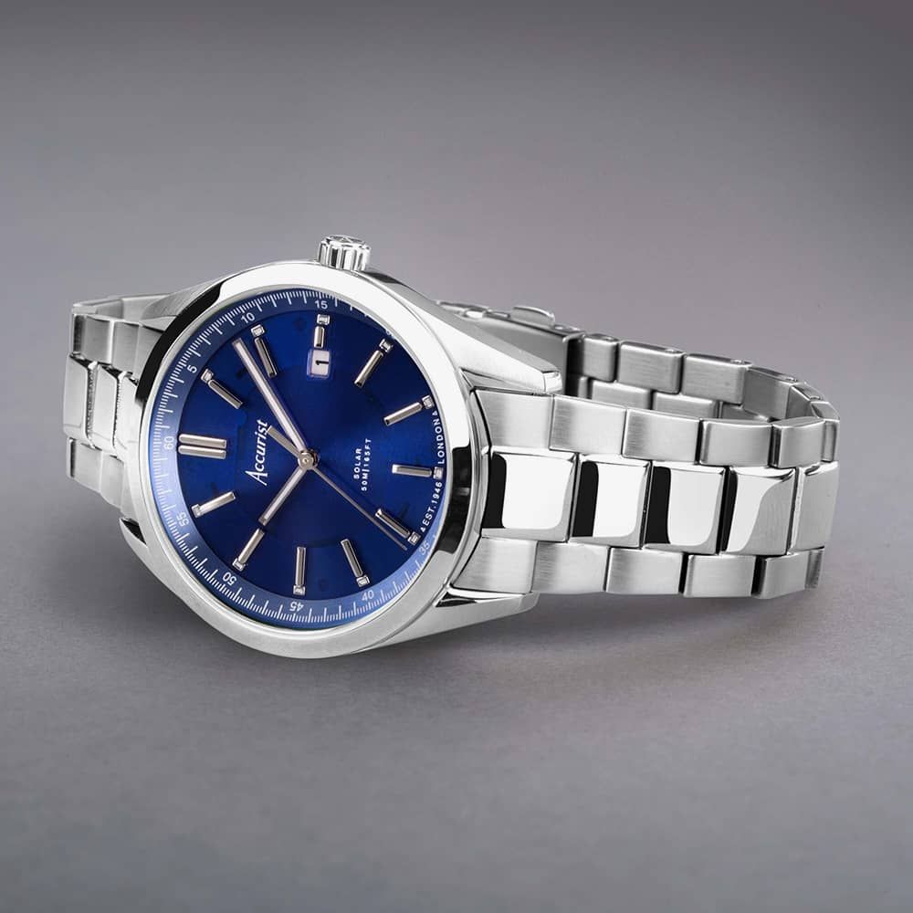 Accurist Everyday Solar Mens 40mm Solar Watch in Blue with