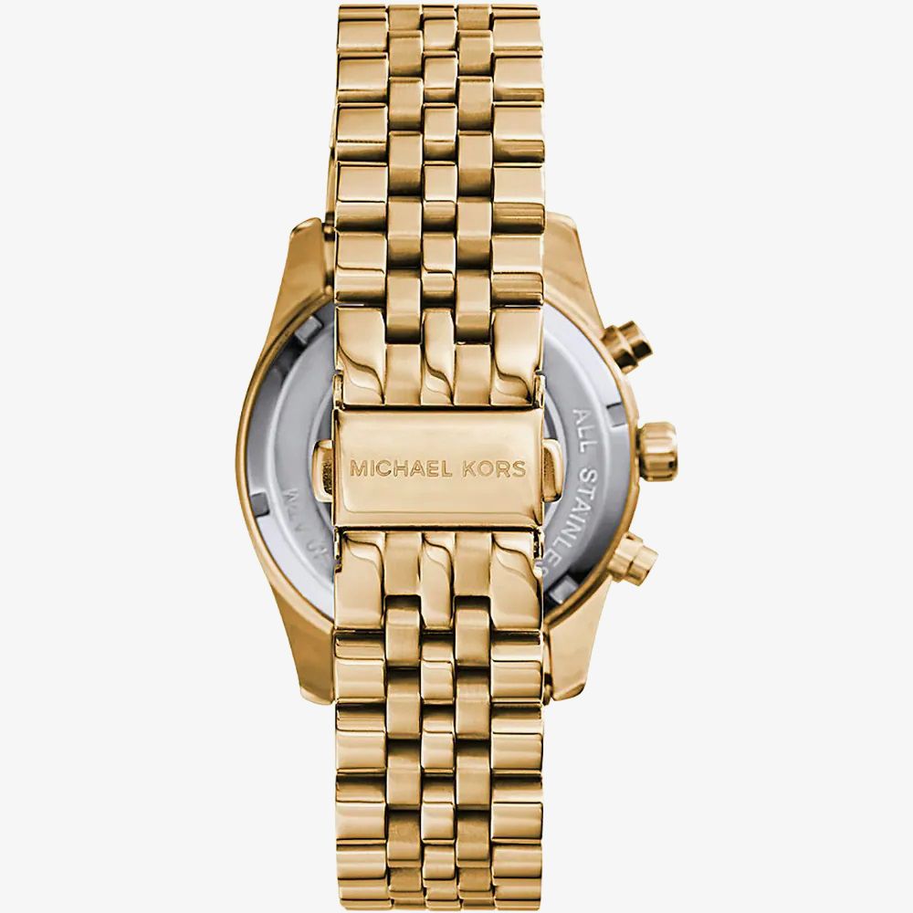 Michael Kors MK7378 Chronograph Gold Dial Ladies Watch - thbaker.co.uk