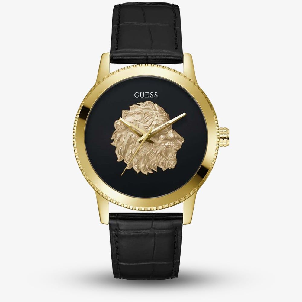 Guess Gold Dial Black Leather Watch GUESS PHOENIX GW0202G1 – GC
