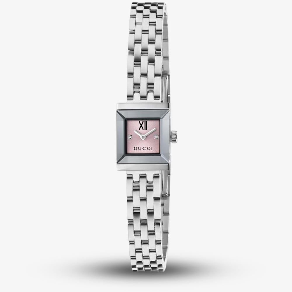 Gucci YA128539 Ladies G-Frame Square Pink Watch