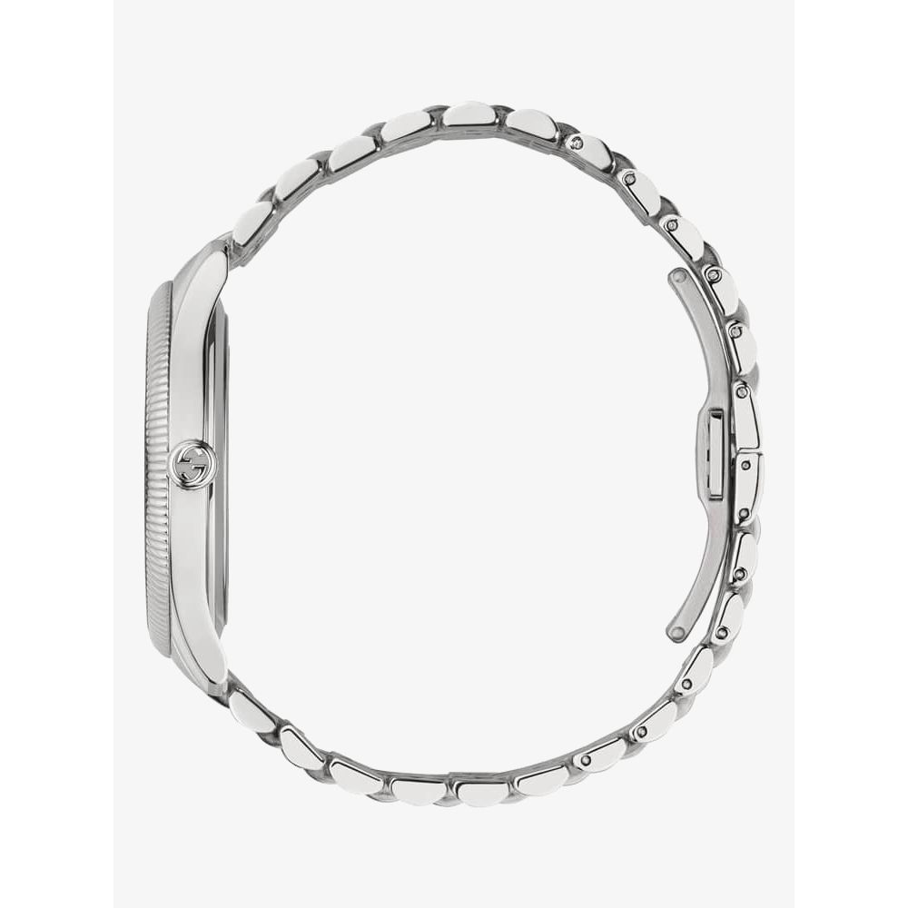 Gucci Mens G-Timeless Automatic White Guilloche Dial Bracelet 