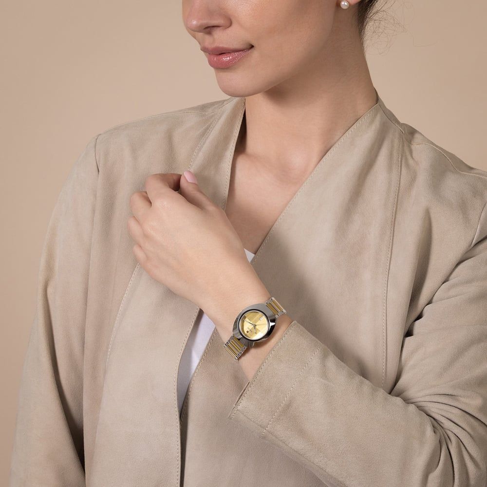 Rado R12170253 Ladies Diastar Automatic Two Tone Gold Dial Watch