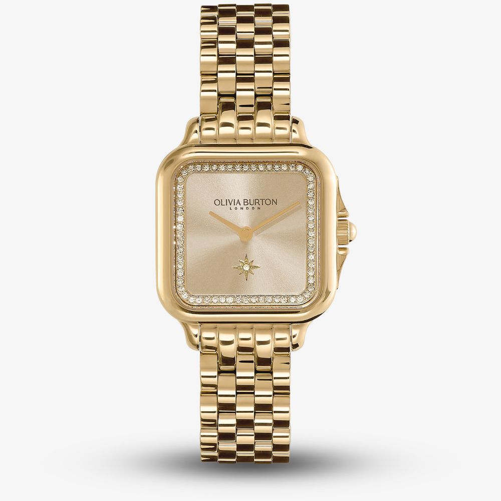 Olivia Burton 24000084 Grosvenor Champagne Sunray Dial Watch 
