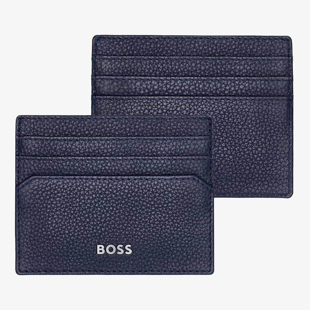 BOSS HLC416N Classic Grained Navy Card Holder