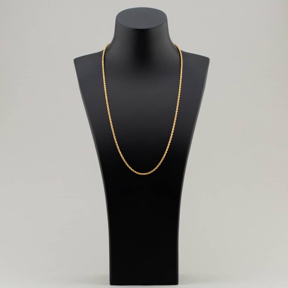 Second Hand 9ct Yellow Gold 24 Inch Rope Chain 41021136 - thbaker.co.uk