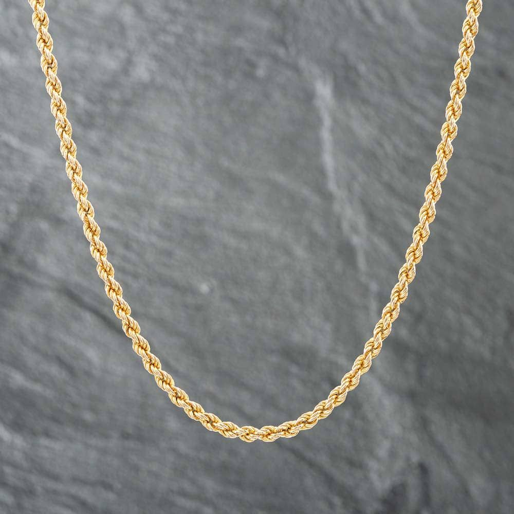 Second Hand 9ct Yellow Gold 18 Inch Rope Chain 41021154 - thbaker.co.uk
