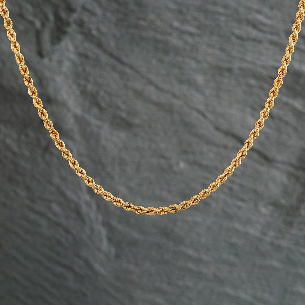 Second Hand 9ct Yellow Gold 18 Inch Rope Chain 4102379