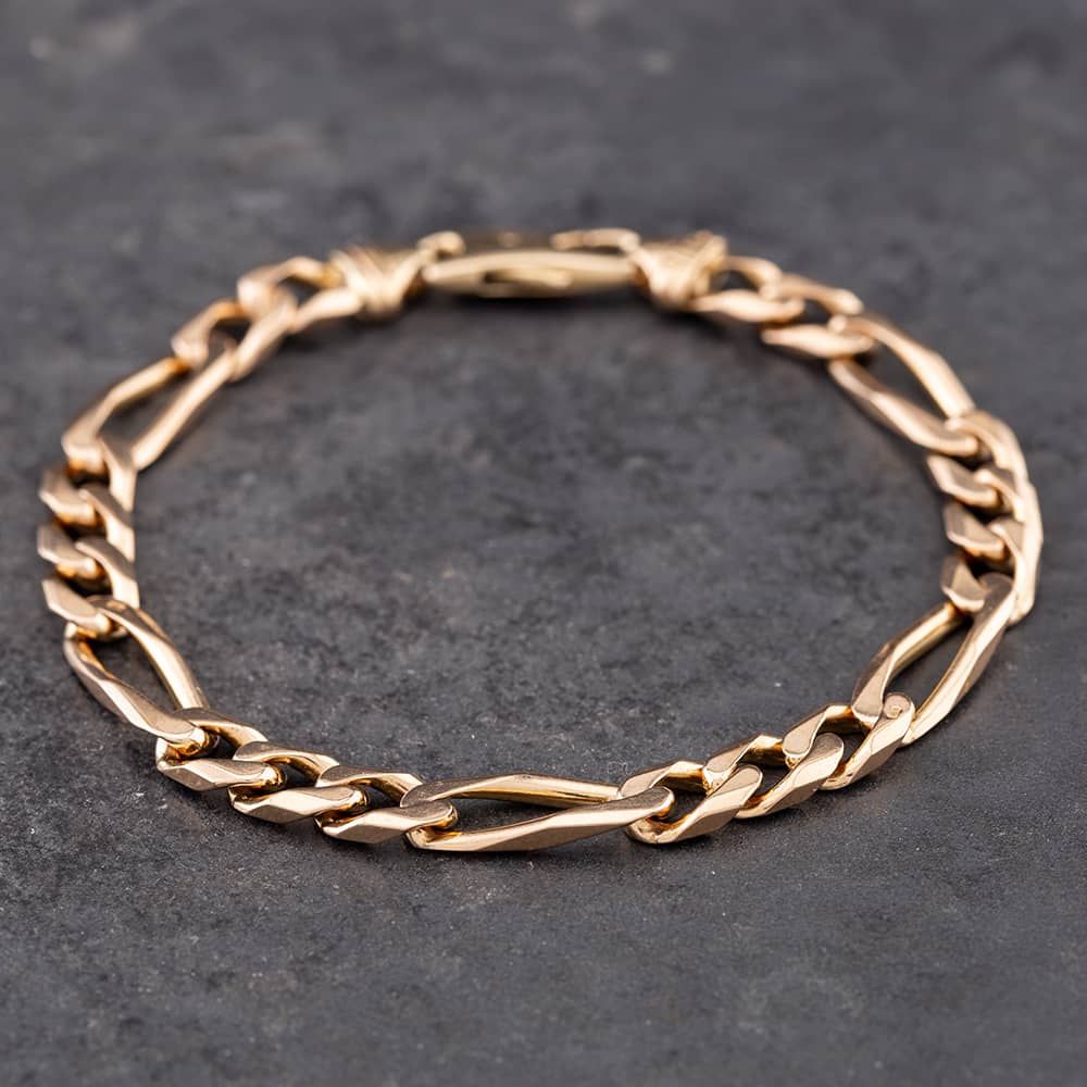 Barzel 18K Gold Plated Figaro Bracelet - Made In