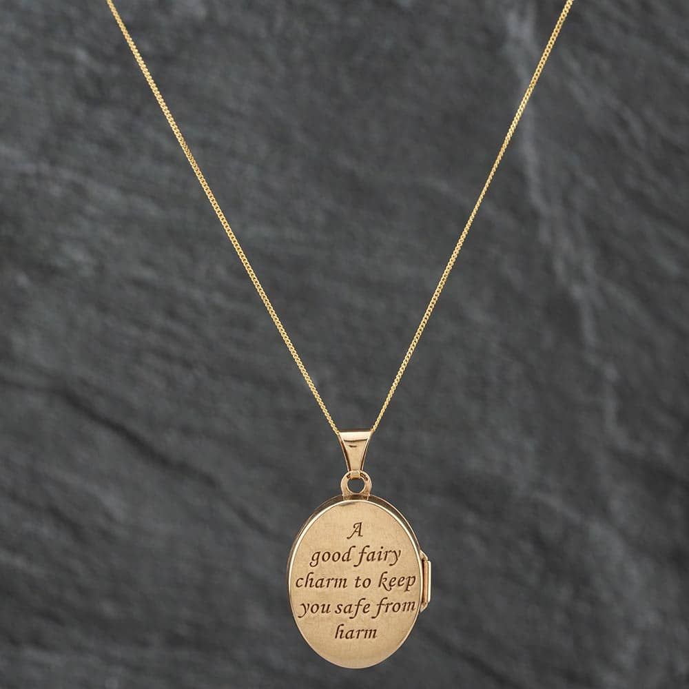 Second Hand 9ct Two Colour Gold Fairy Locket Pendant 18 Inch