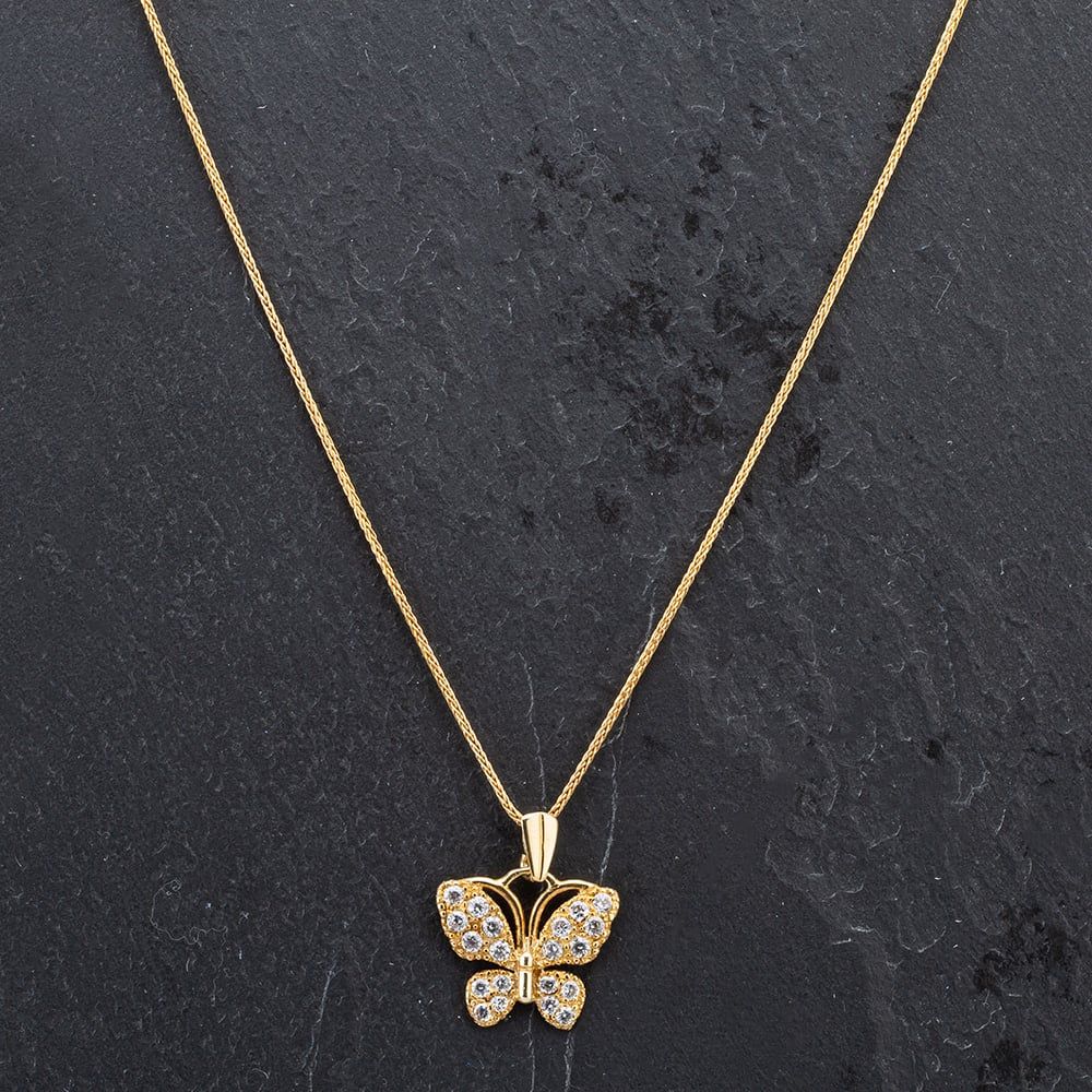 9ct Gold Butterfly Prouds Butterfly Necklace 9ct Gold Created