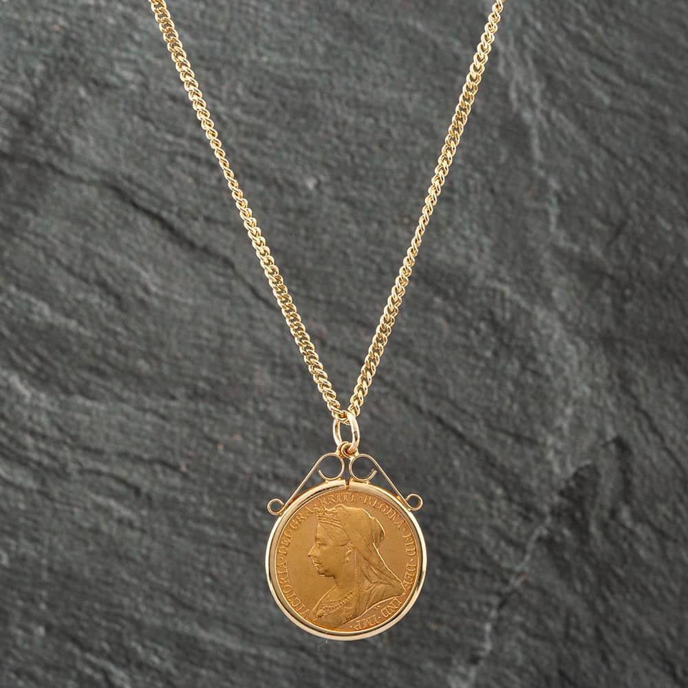 Second Hand Yellow Gold 1898 Victoria Full Sovereign Coin Keeper