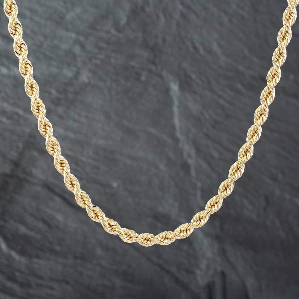 Second Hand 9ct Yellow Gold 20 Inch Rope Chain 41161252 - thbaker.co.uk