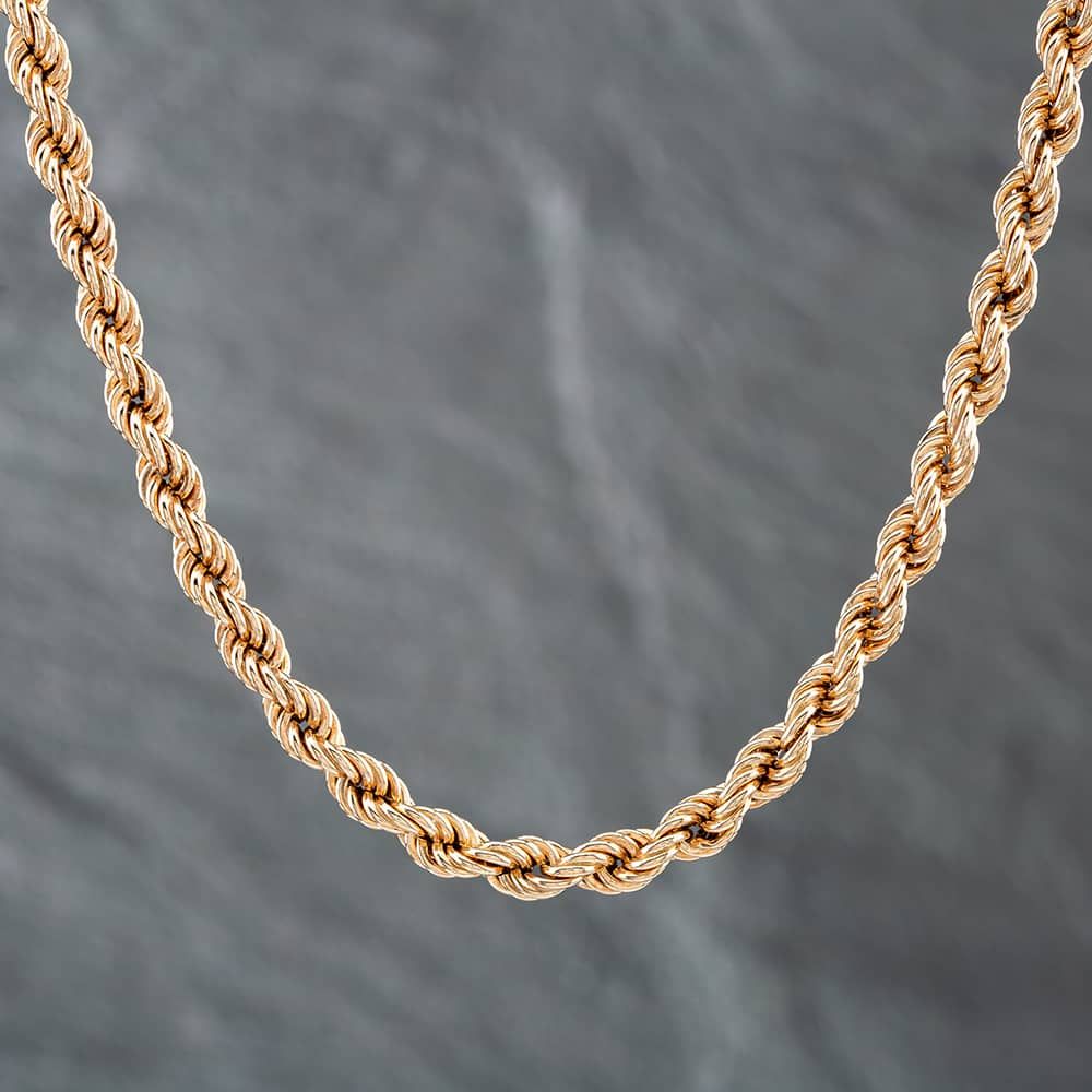 Second Hand 9ct Yellow Gold 20 Inch Rope Chain 41161542 - thbaker.co.uk