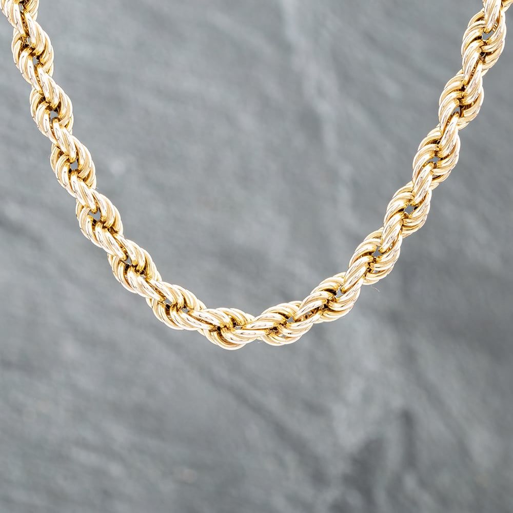 Second Hand 9ct Yellow Gold 18 Inch Rope Chain 41161644 thbaker