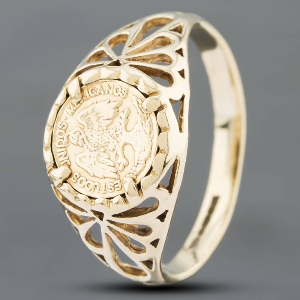 Second Hand 9ct Yellow Gold Peso Coin Ring 41201120