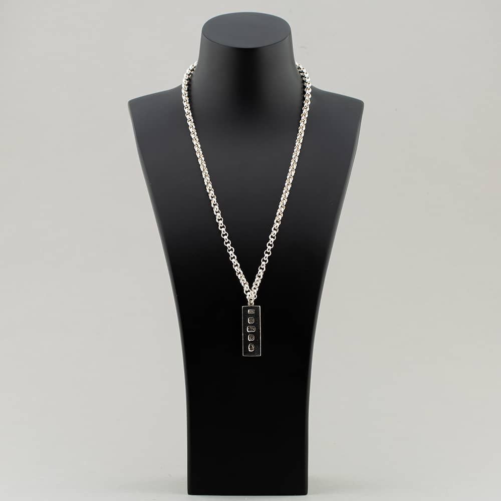 Second Hand Silver Ingot Pendant & 24 Inch Belcher Chain