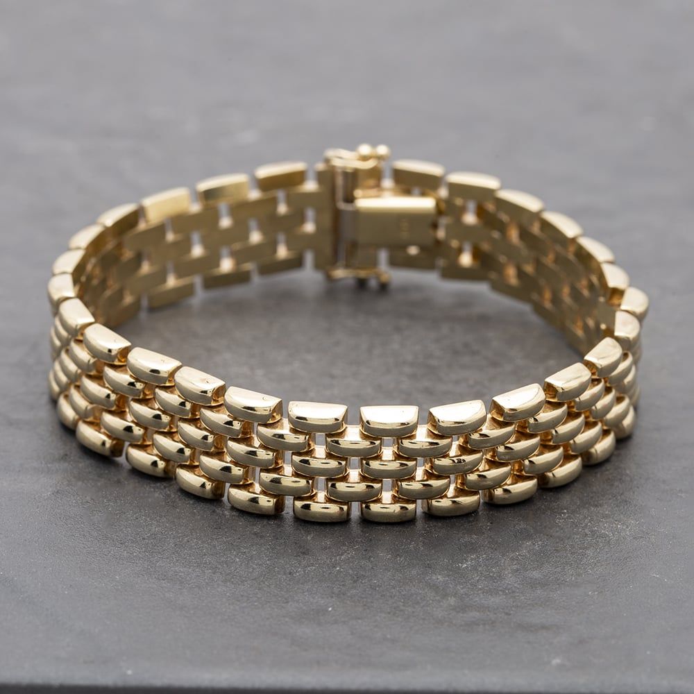 Second Hand 9ct Yellow Gold Inch Panther Chain Bracelet