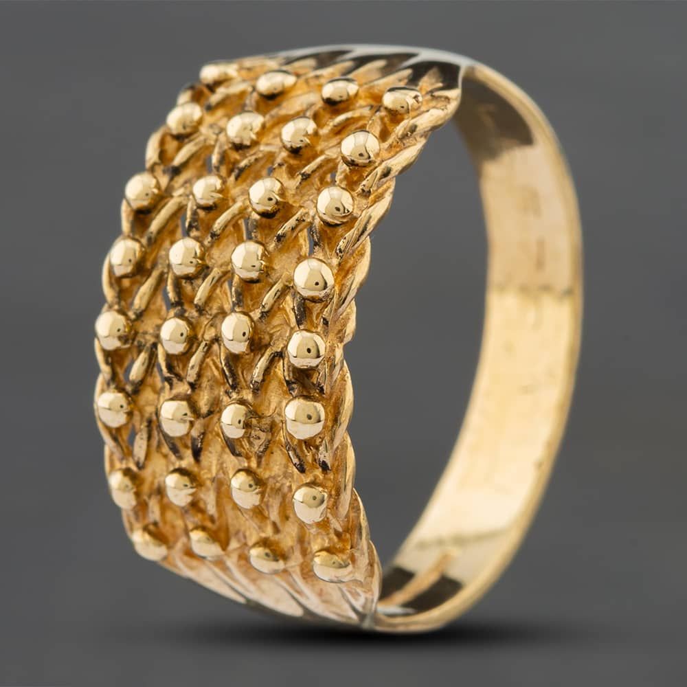 Second Hand 9ct Yellow Gold Row Keeper Ring 41341119