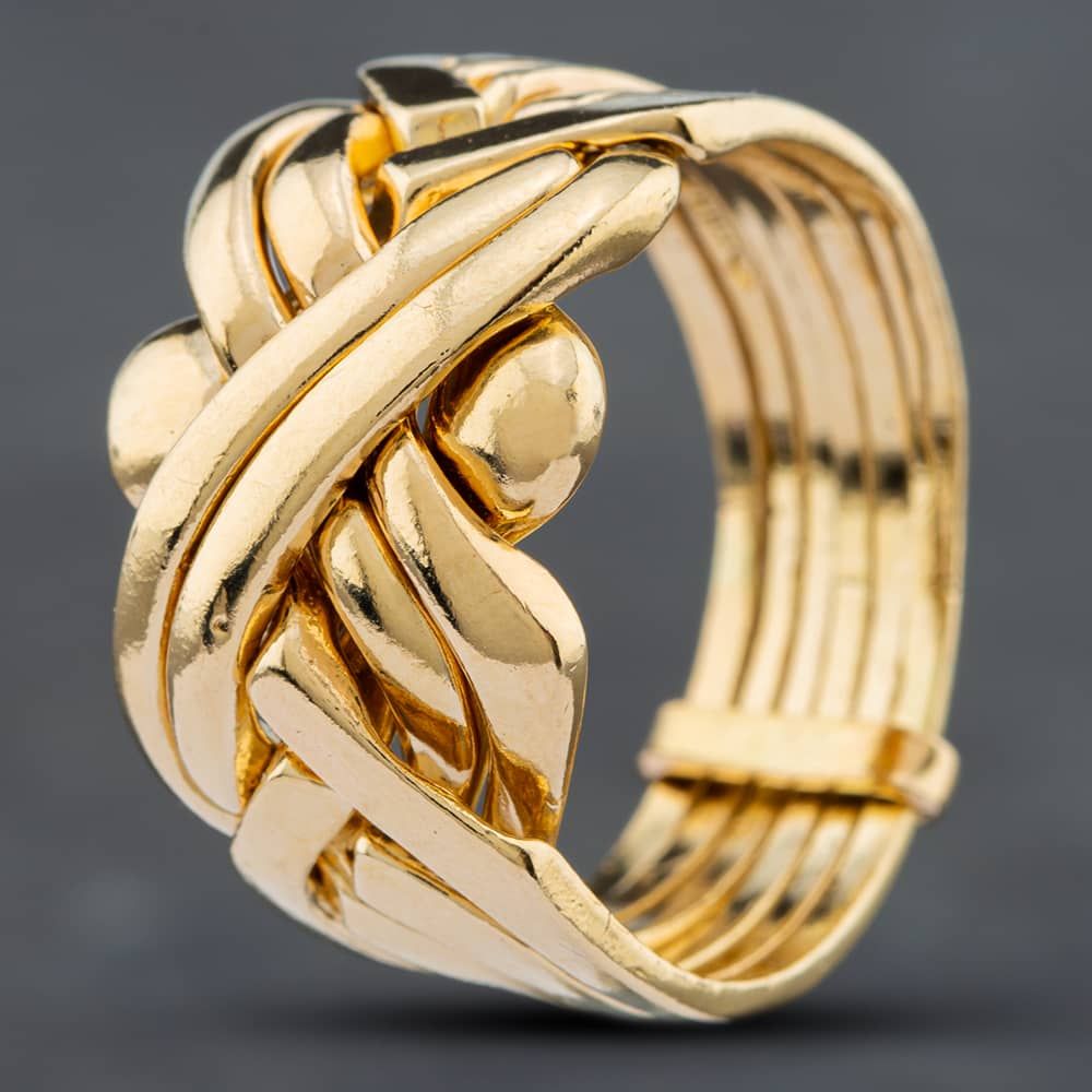 Second Hand 9ct Yellow Gold Puzzle Signet Ring 41341270 thbaker