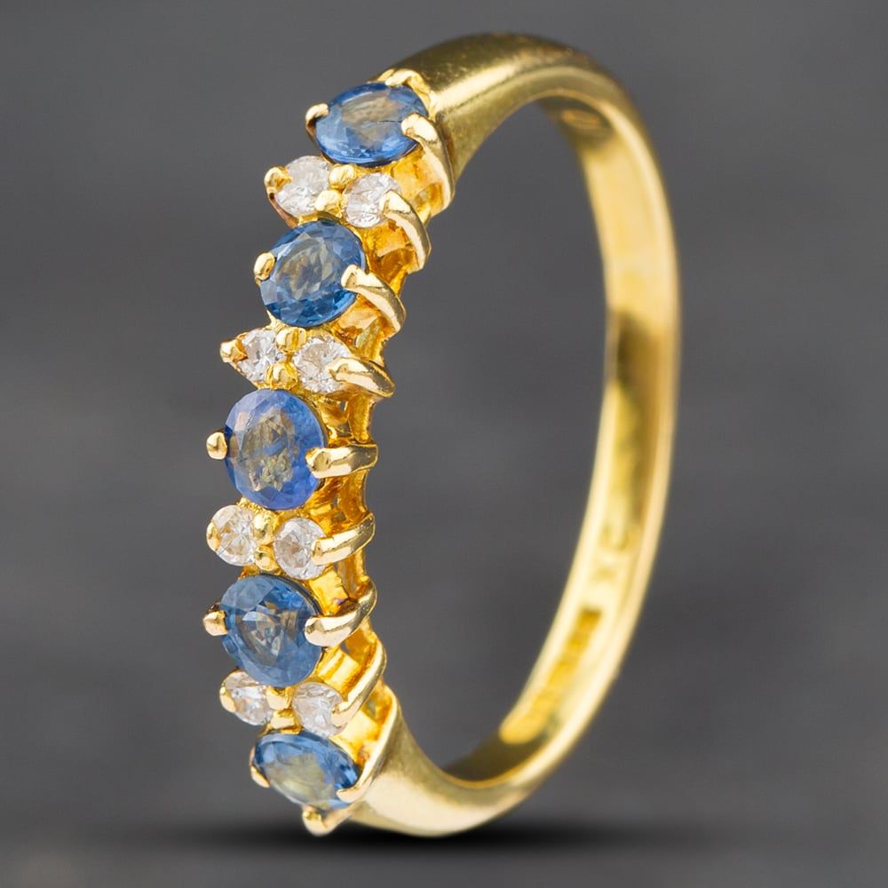 Half Eternity Sapphire Eternity Ring 18ct Yellow Gold 18ct Yellow