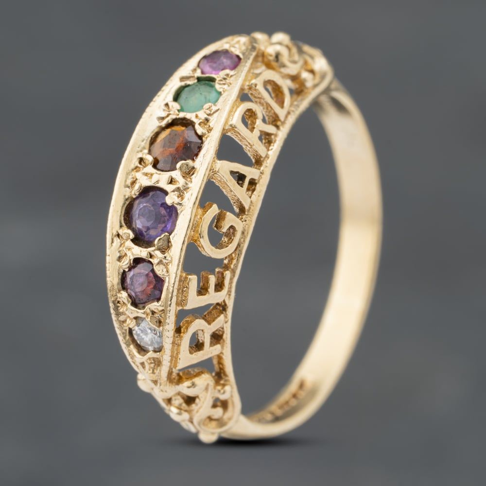 Second Hand 9ct Yellow Gold Multi Stone Brilliant Cut Diamond