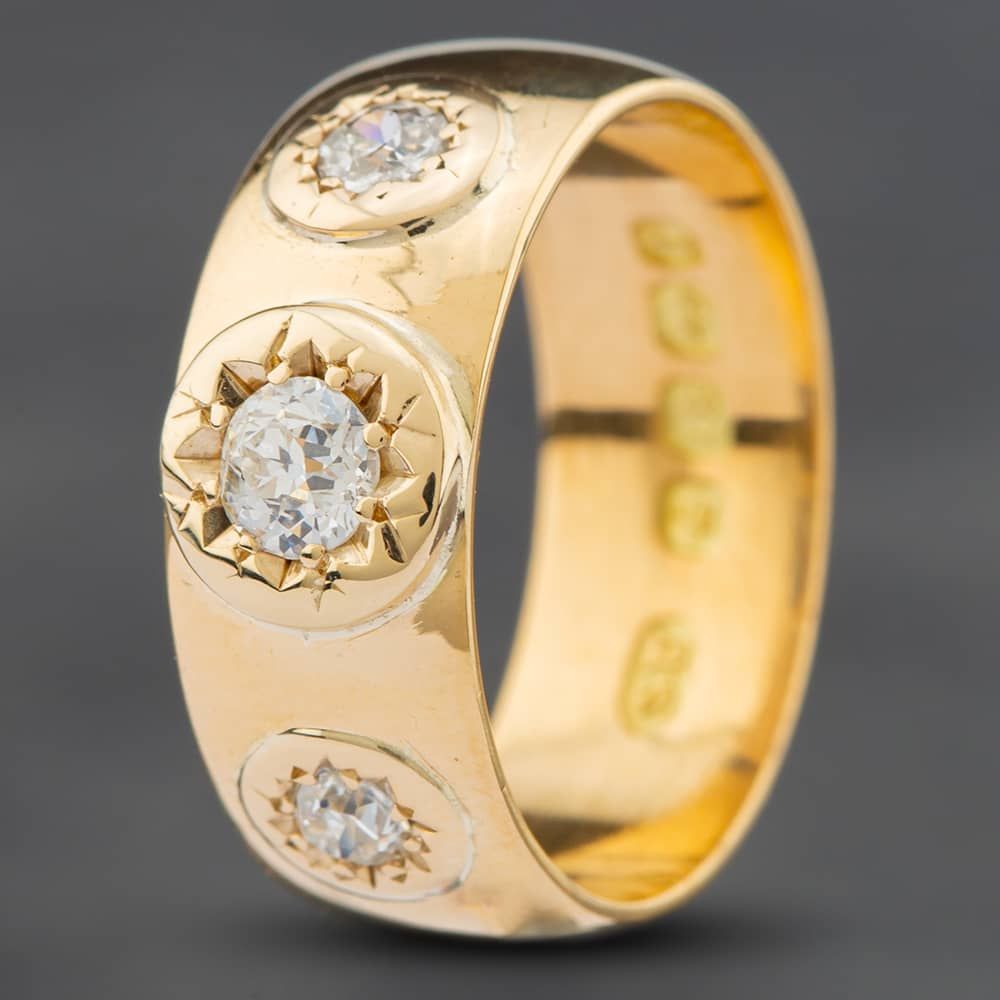 Second Hand Antique 18ct Yellow Gold Diamond 1891 Victorian Three Stone ...