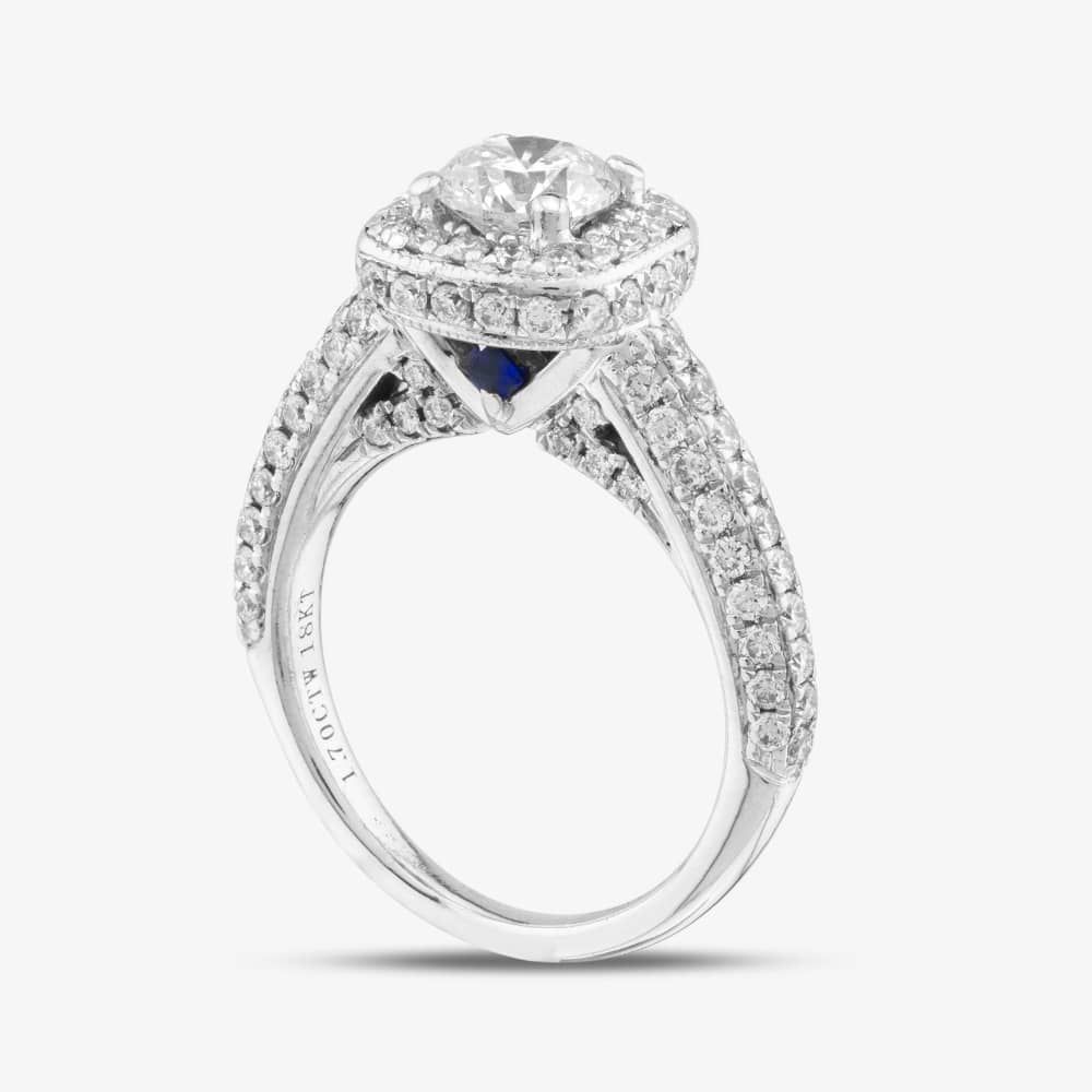 Second Hand 18ct White Gold Brilliant Cut Diamond Square