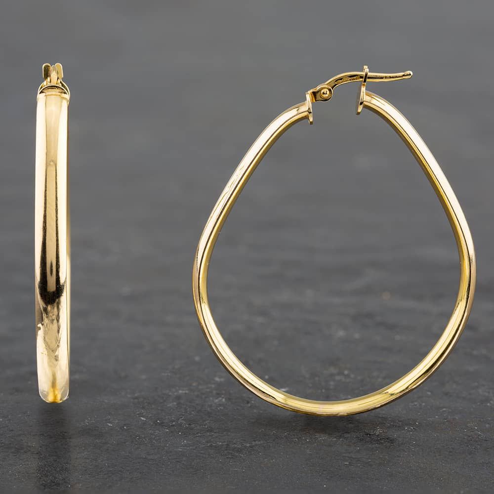 Second Hand 9ct Yellow Gold Large Hoop Earrings 4165607 thbaker