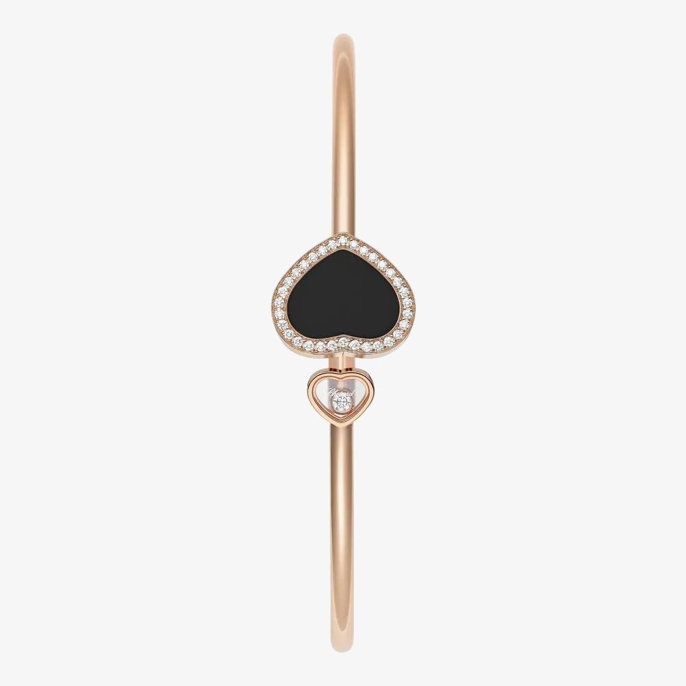 Chopard 85A074-5203 Happy Hearts 18ct Rose Gold Onyx Bangle 
