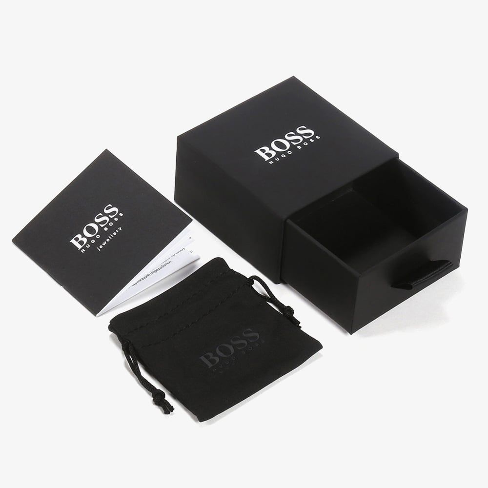 BOSS Seal Black Leather Braided Bracelet 1580047M T.H. Baker Family