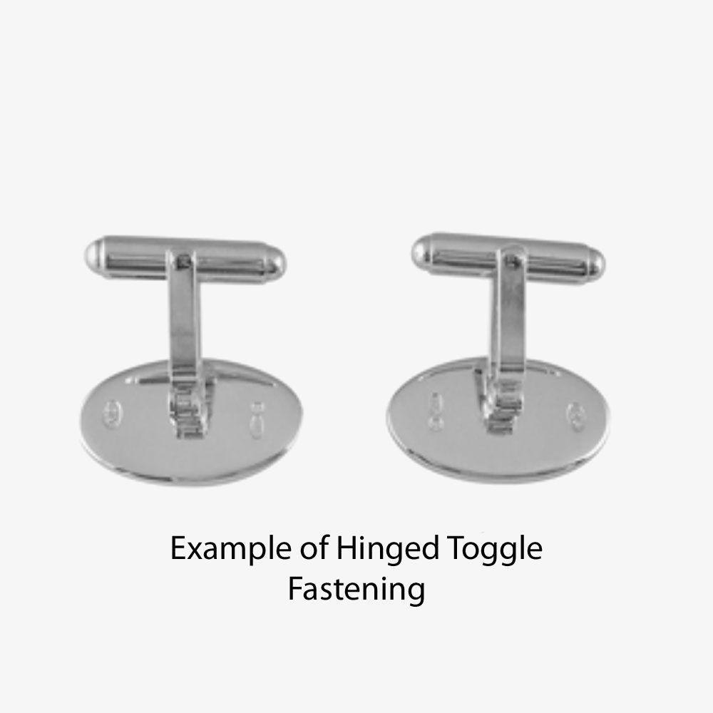 Silver Oval Edged Ruby Toggle Cufflinks - thbaker.co.uk