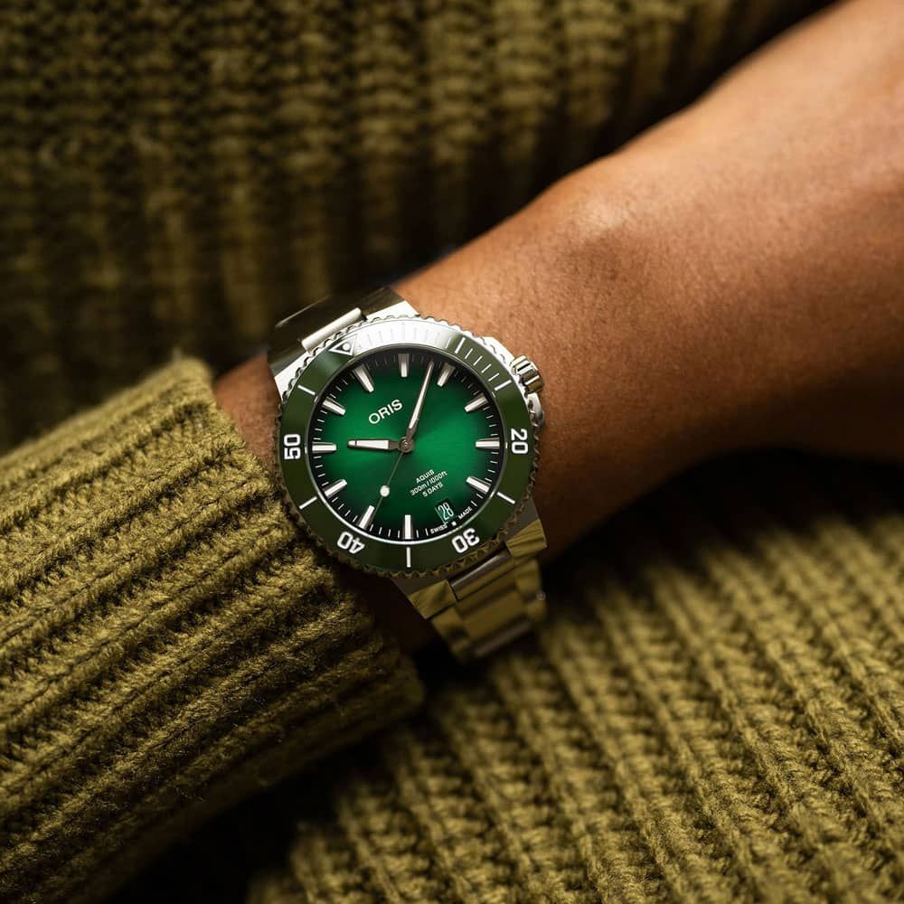 Leather Strap Oris Aquis Date Verde ORIS Aquis Date Automatic