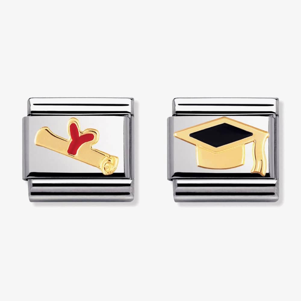 Nomination CLASSIC Gold Graduation Celebration Charm Set