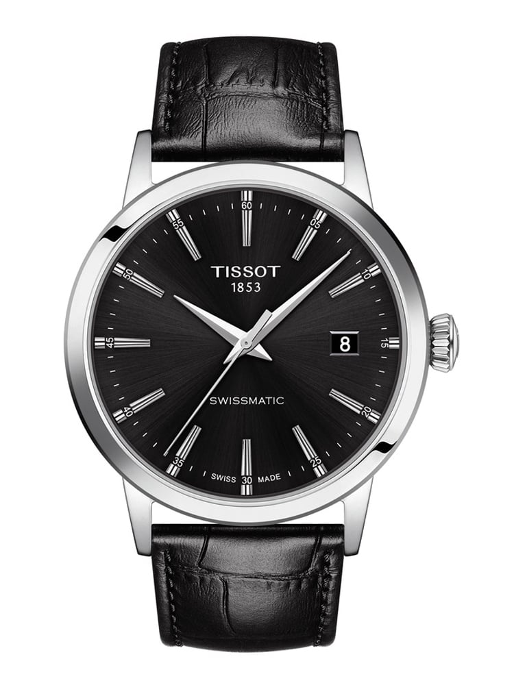Tissot Mens TClassic Dream Swissmatic Automatic Black Leather Strap
