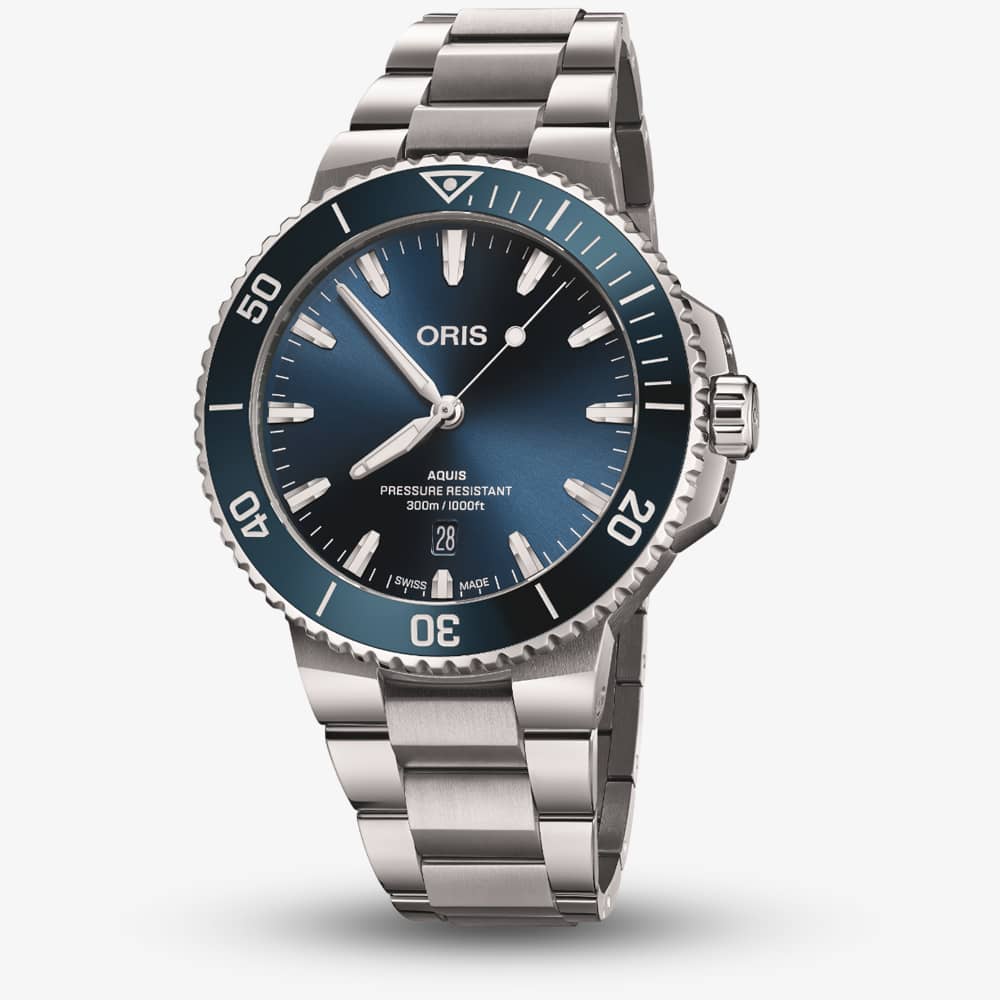 Oris Aquis Blue Stainless Steel Watch 01 733 7789 4135-07 8 23 04PEB