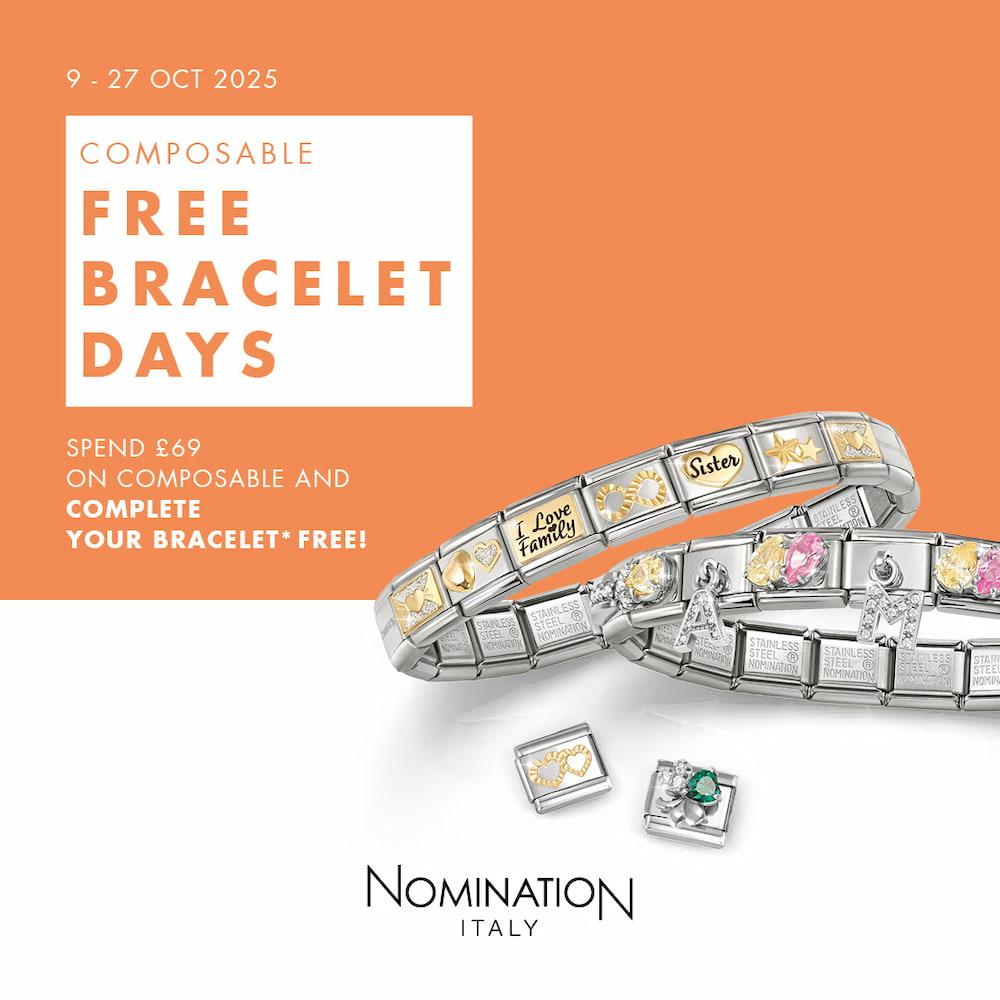 Nomination CLASSIC Gold Cubic Zirconia Zodiac Pisces Charm 030302