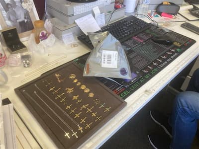 Picture of item being weighed in packaging