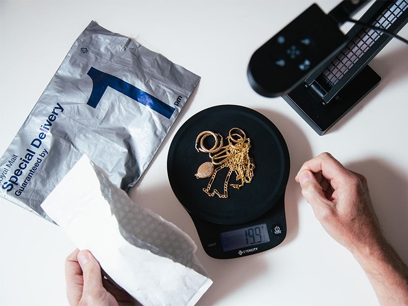 Picture of item being weighed
